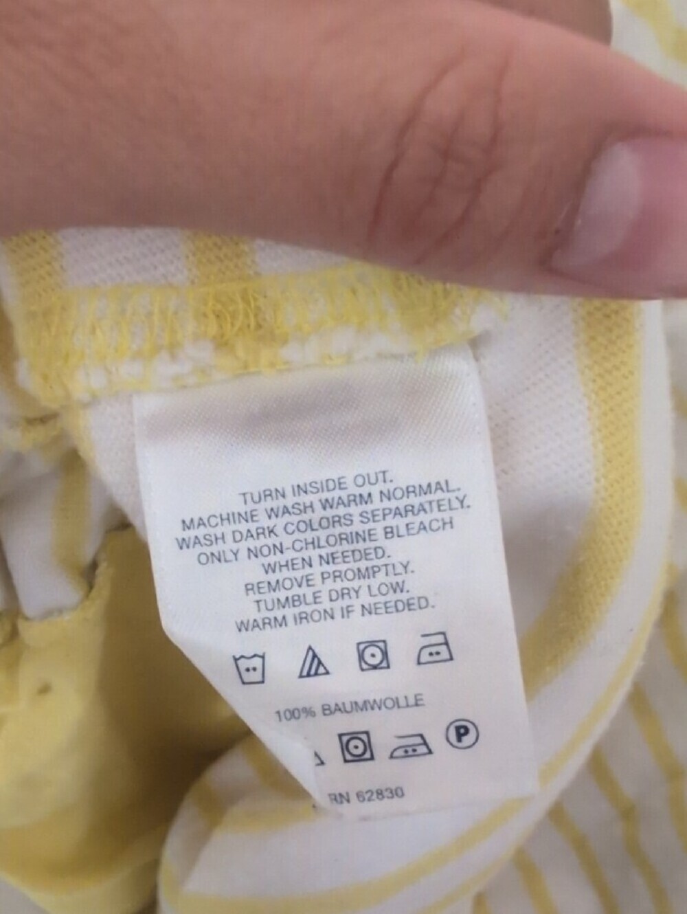 Lands' End Yellow and White Striped Hoodie Tunic Top - Picture 6 of 6